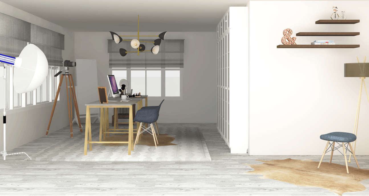 Casual Glam Beauty Room & Home Office by Albie Knows