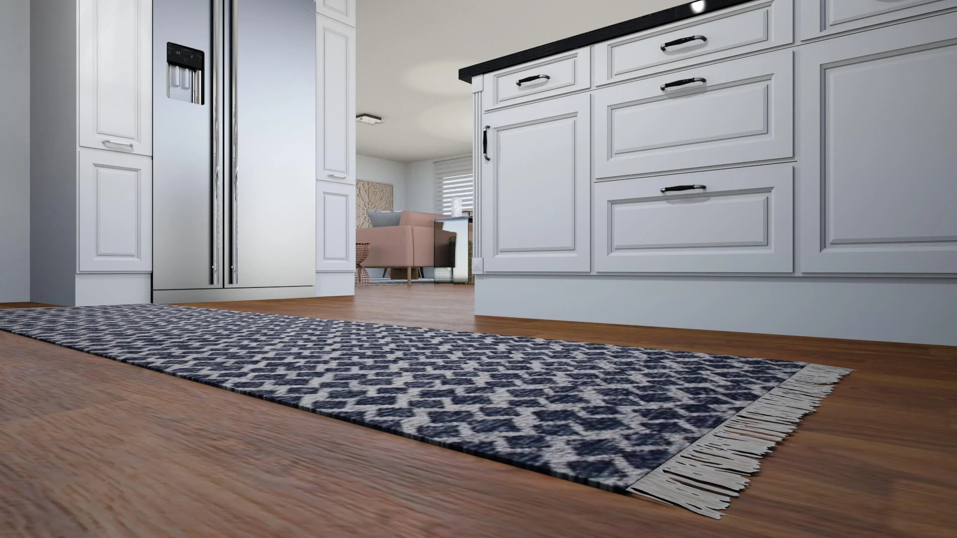 Sassy Charm L.A. Apartment by Albie Knows - Kitchen Runner Detail.jpg