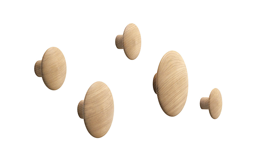 Wood Coatrack Dots, Set of 5