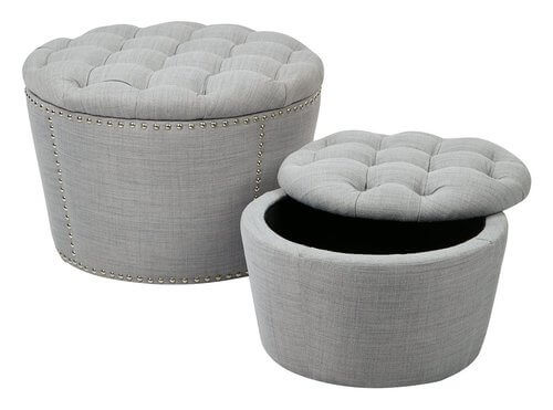 Evangelina 2 Piece Storage Ottoman Set