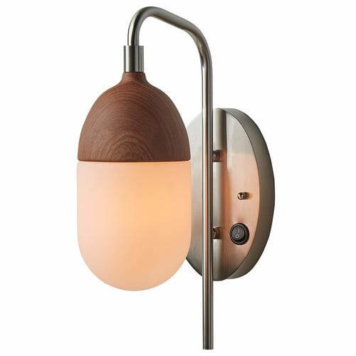 Mid-Century Oval Plug-in Wall Sconce