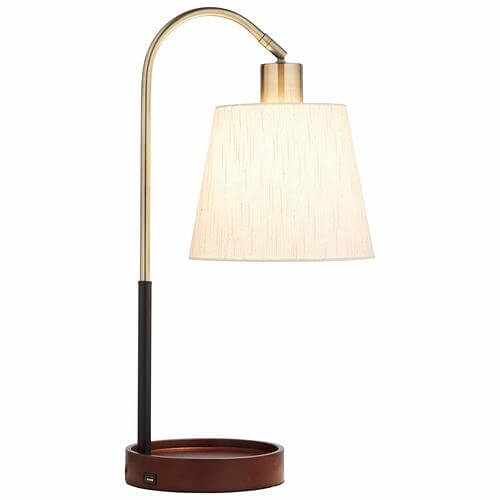 Franklin Shelf and USB Charging Station Table Lamp