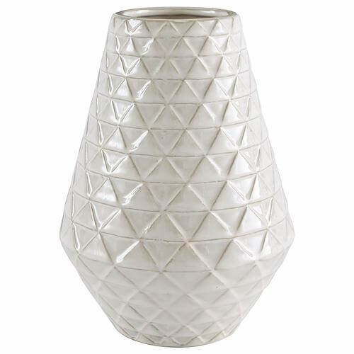 Modern Triangle Pattern Stoneware Vase