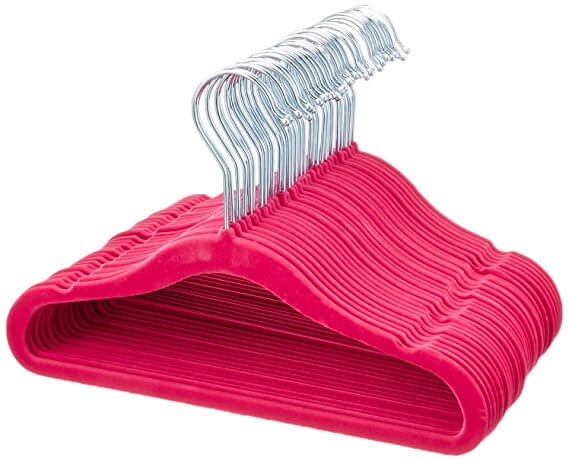 Kids Velvet Hangers - 30-Pack, Pink