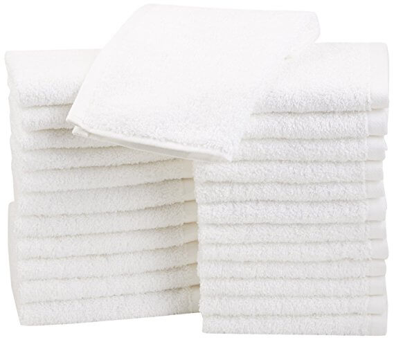 Cotton Washcloths, 24 - Pack, White