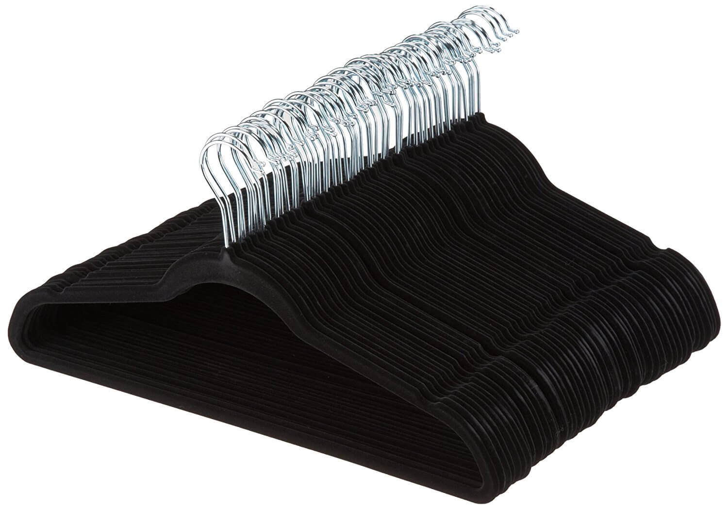 Velvet Suit Hangers - 50-Pack, Black (and Gray)
