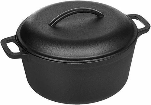 Pre-Seasoned Cast Iron Dutch Oven with Dual Handles 