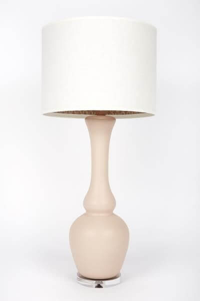 High Point Market || New Product Picks || Gallery Designs Lighting || Oyster Ponce Rose Lining Matte Pale Ceramic Lamp