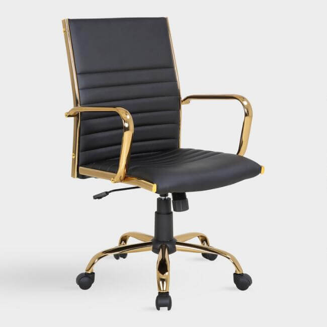 Black And Gold Channel Back Office Chair 