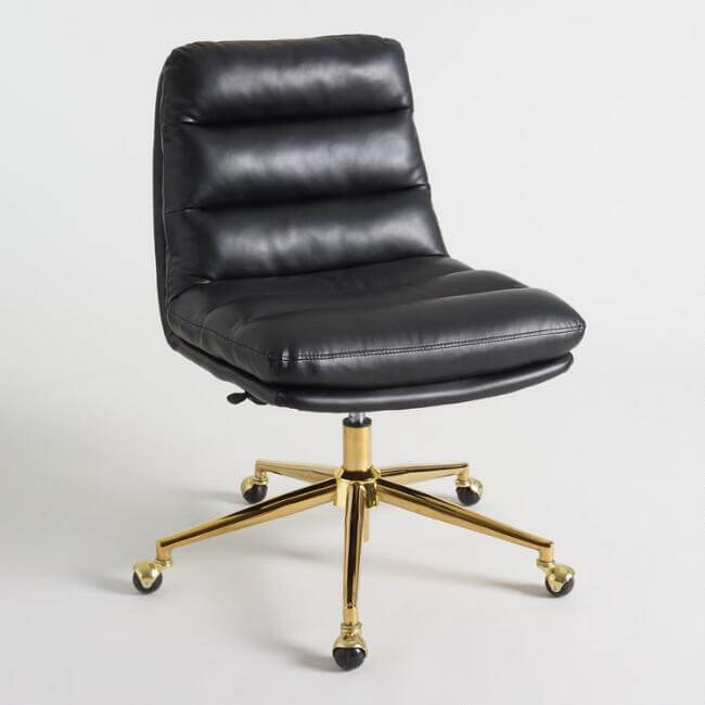 Black Faux Leather Parker Office Chair 