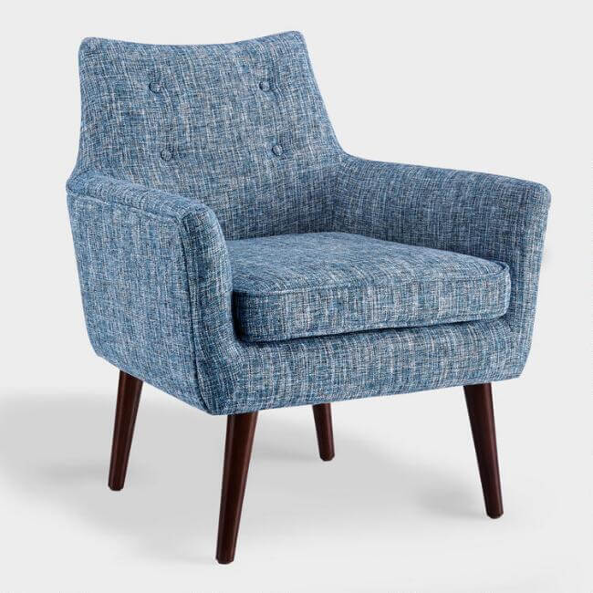 Blue Tweed Thompson Upholstered Armchair 