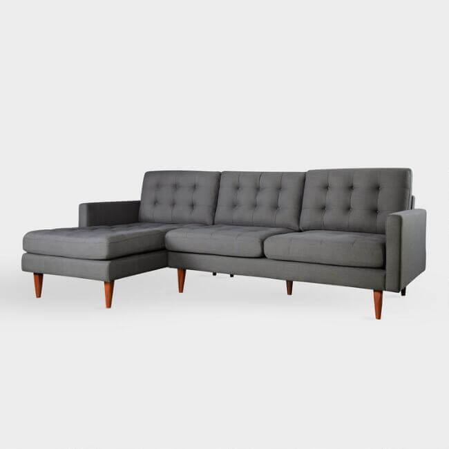 Dark Gray Ennis Left Facing Sectional Sofa 