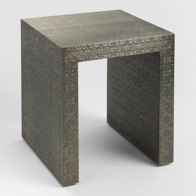Embossed Metal Sheena Accent Table