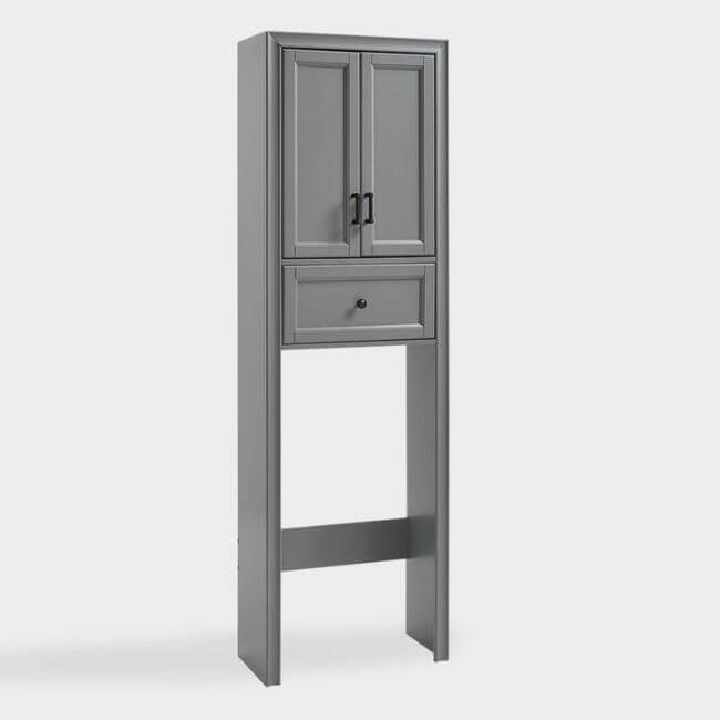 Gray Wood Oden Space Saver Bathroom Cabinet 