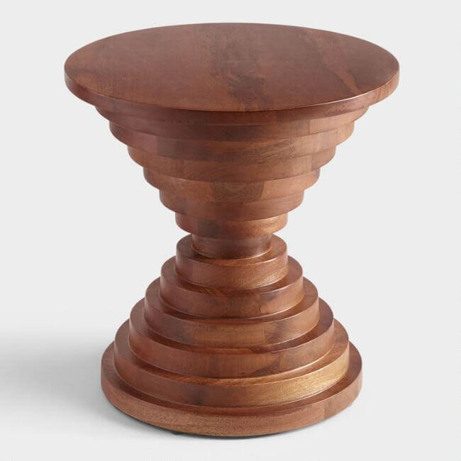 Tapered Wood Sable Accent Table 