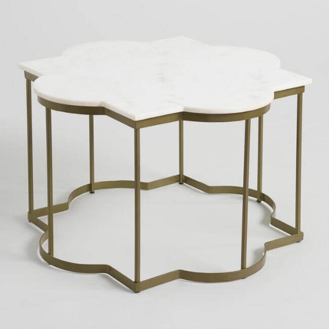 White Marble Arabesque Coffee Table 