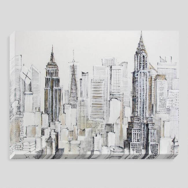 Empire State Building Skyline Canvas Wall Art 