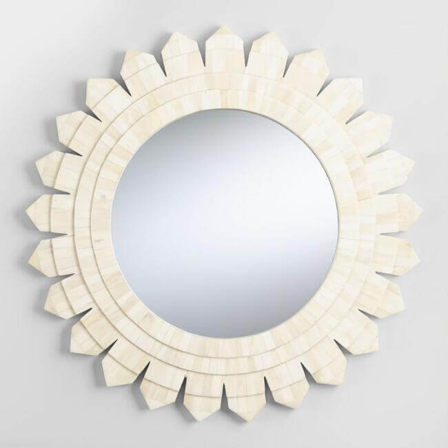 Natural Bone Sunburst Mirror 