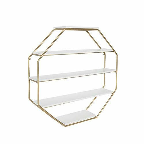 Metal Frame Octagon Floating Wall Shelves