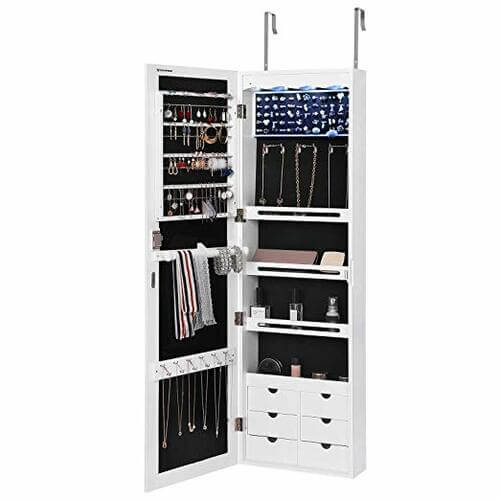 6-Drawer LED Cabinet Armoire with Lockable Door