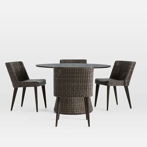 Marina Outdoor Round Dining Table + Chairs Set 