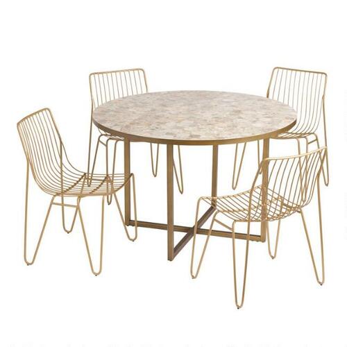 Round Marble Aviero Outdoor Dining Collection 