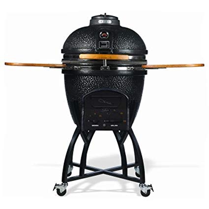 Kamado Char-Gas Dual Fuel Charcoal/Gas Grill in Black with Grill Cover 
