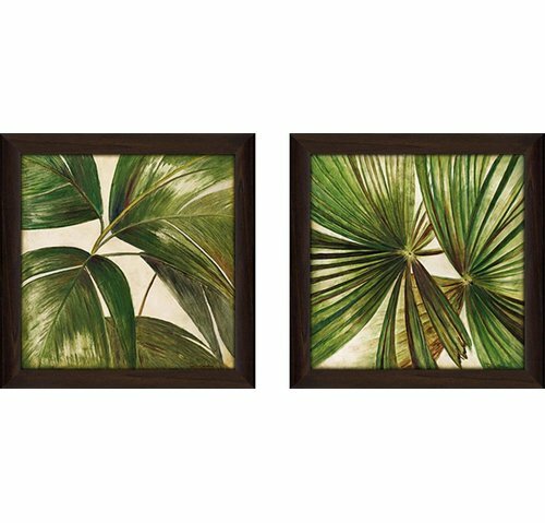 'Through the Leaves' 2 Piece Framed Acrylic Painting Print Set Under Glass 