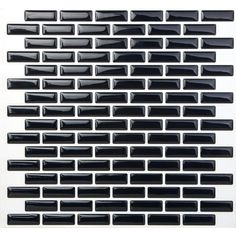 10" x 10" PVC Peel &amp; Stick Mosaic Tile in Black