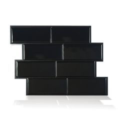 Metro Nero 8.38" x 11.56" Peel &amp; Stick Mosaic Tile in Black