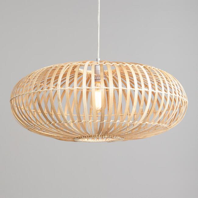 Round Bamboo And Rattan Pendant Lamp 