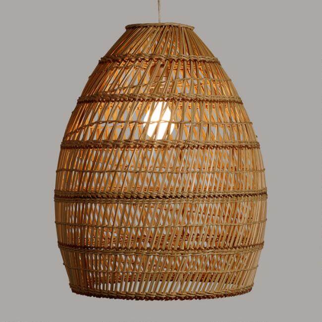 Basket Weave Bamboo Pendant Lamp 