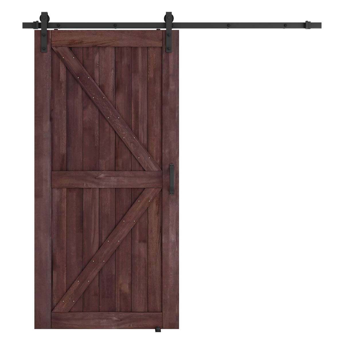 42" x 84" Sliding Barn Door with 8'0" Barn Door Hardware Kit &amp; Handle, Pre-Drilled | Amazon