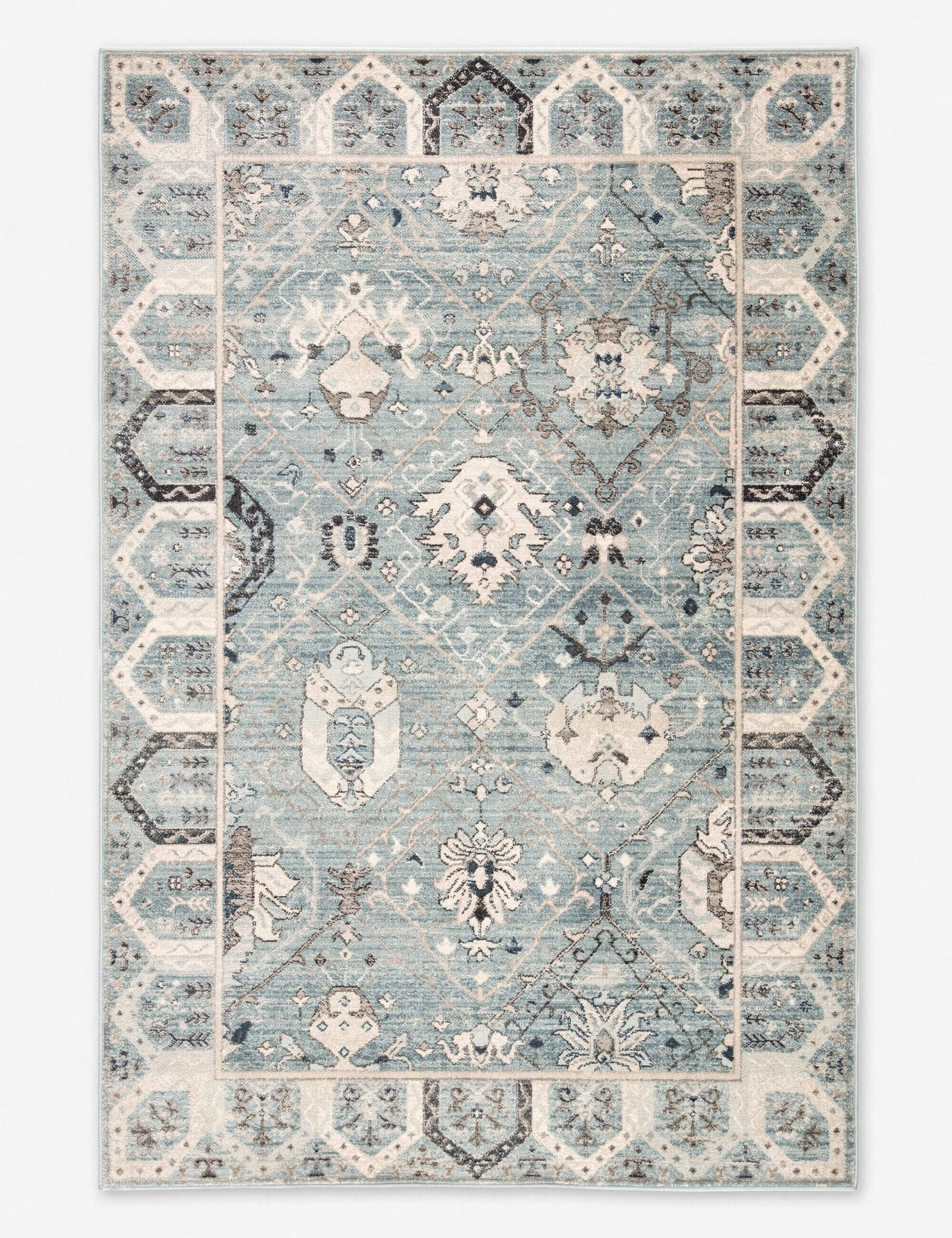 Jinnie Rug, Light Blue &amp; Ivory