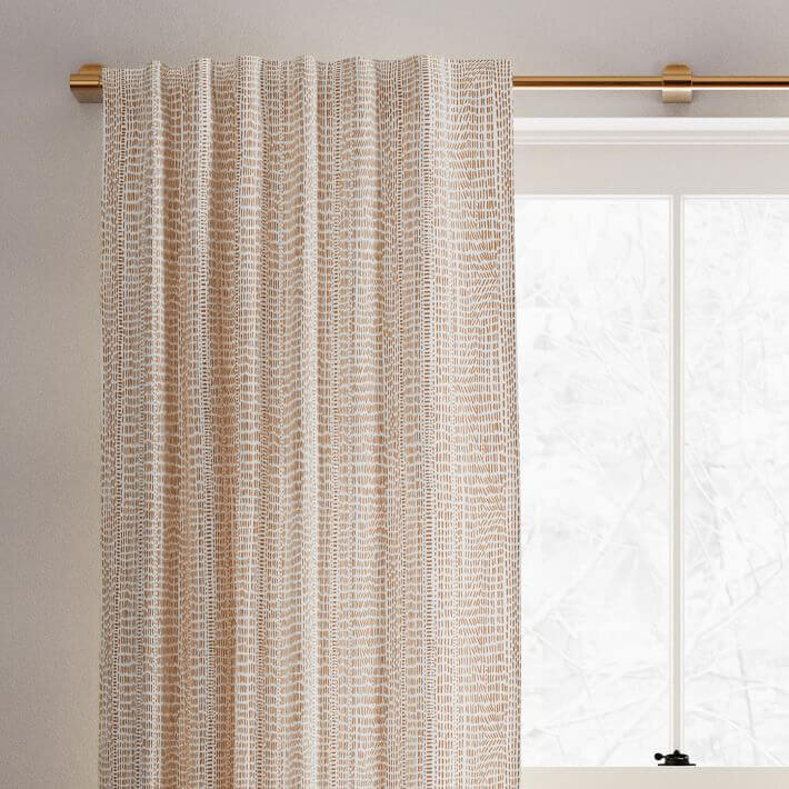 Cotton Canvas Bomu Curtains (Set of 2) - Copper