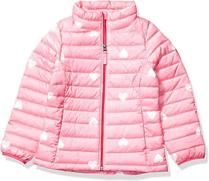 Amazon Essentials Girls' Lightweight Water-Resistant Packable Puffer Jacket