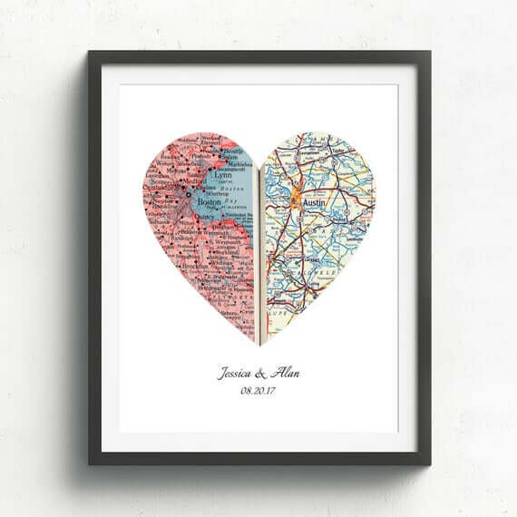 Heart Map Print