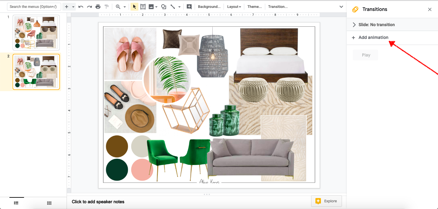Using Animation Features (Build Out): Google Slides