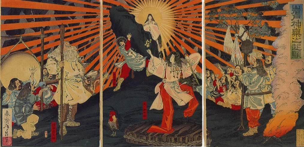 春齋年昌/1887年/讓世界恢復光明的天照大御神出天岩戶/ 圖片來源