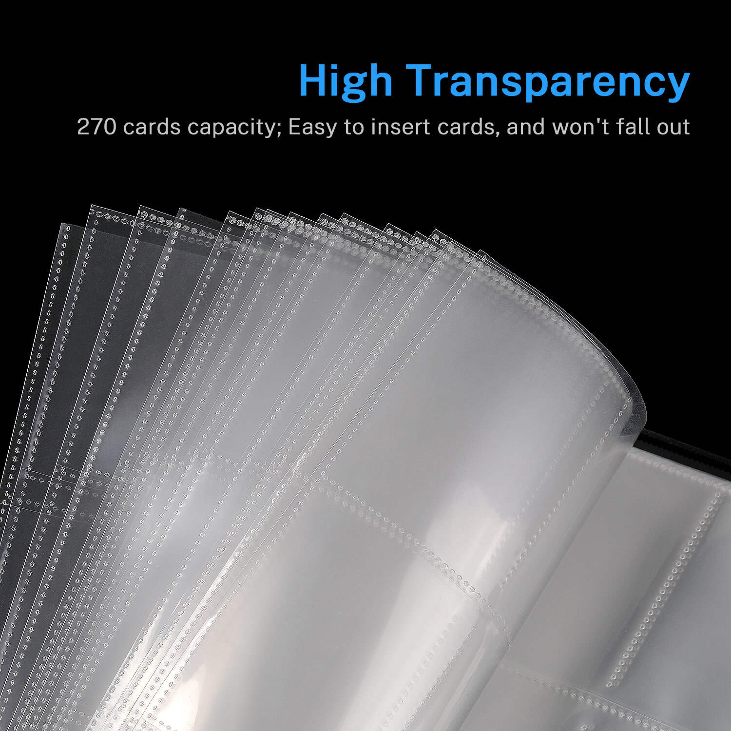 270 Pockets Trading Card Sleeves Storage Wallets Album Pages Transparent Game Card Sleeves Holder thrifty coolwild 9-Pocket Clear Trading Card Sleeve Page Protector for Standard Size Cards 