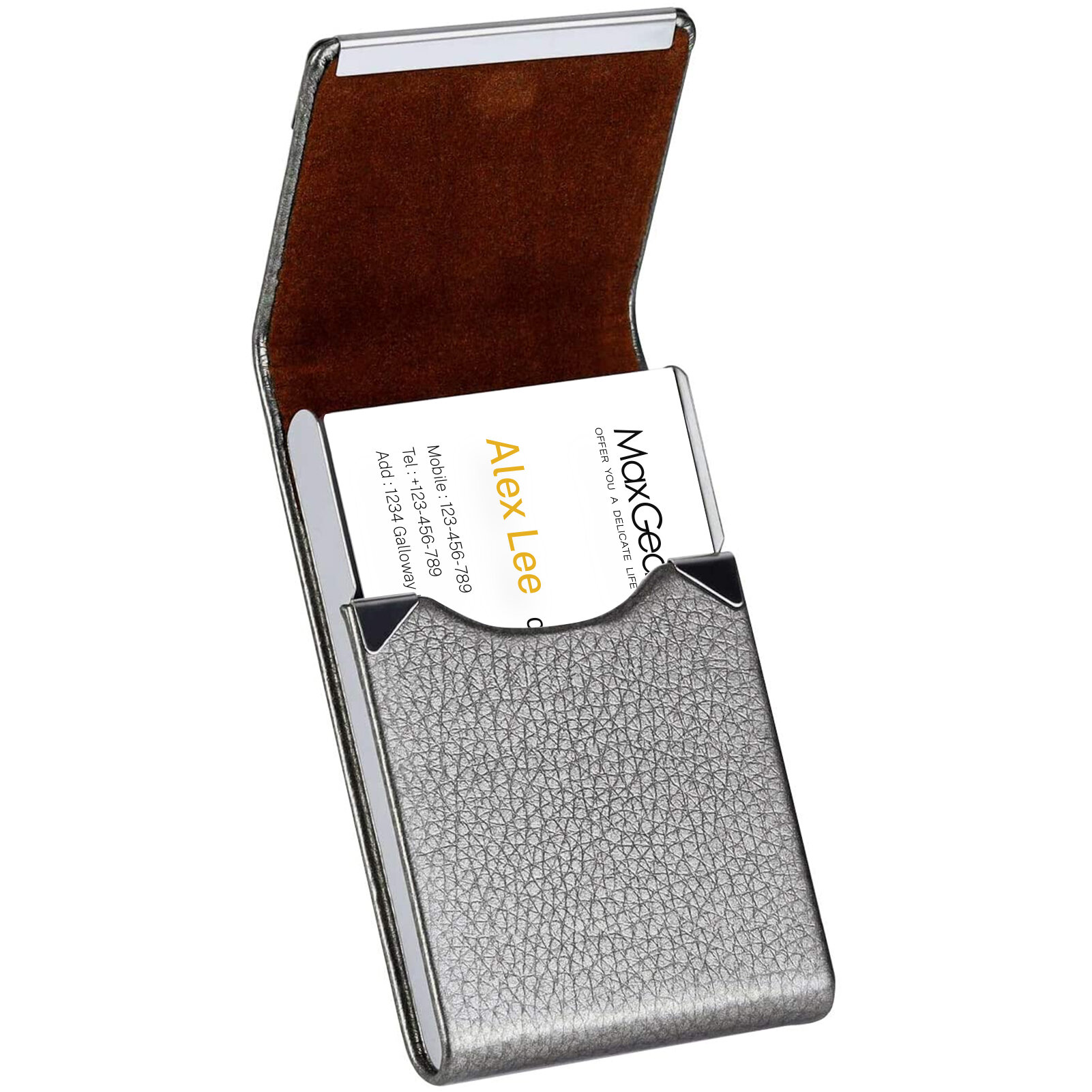 Maxgear Professional Aluminum Business Card Holder Slim Business Card Case Name 