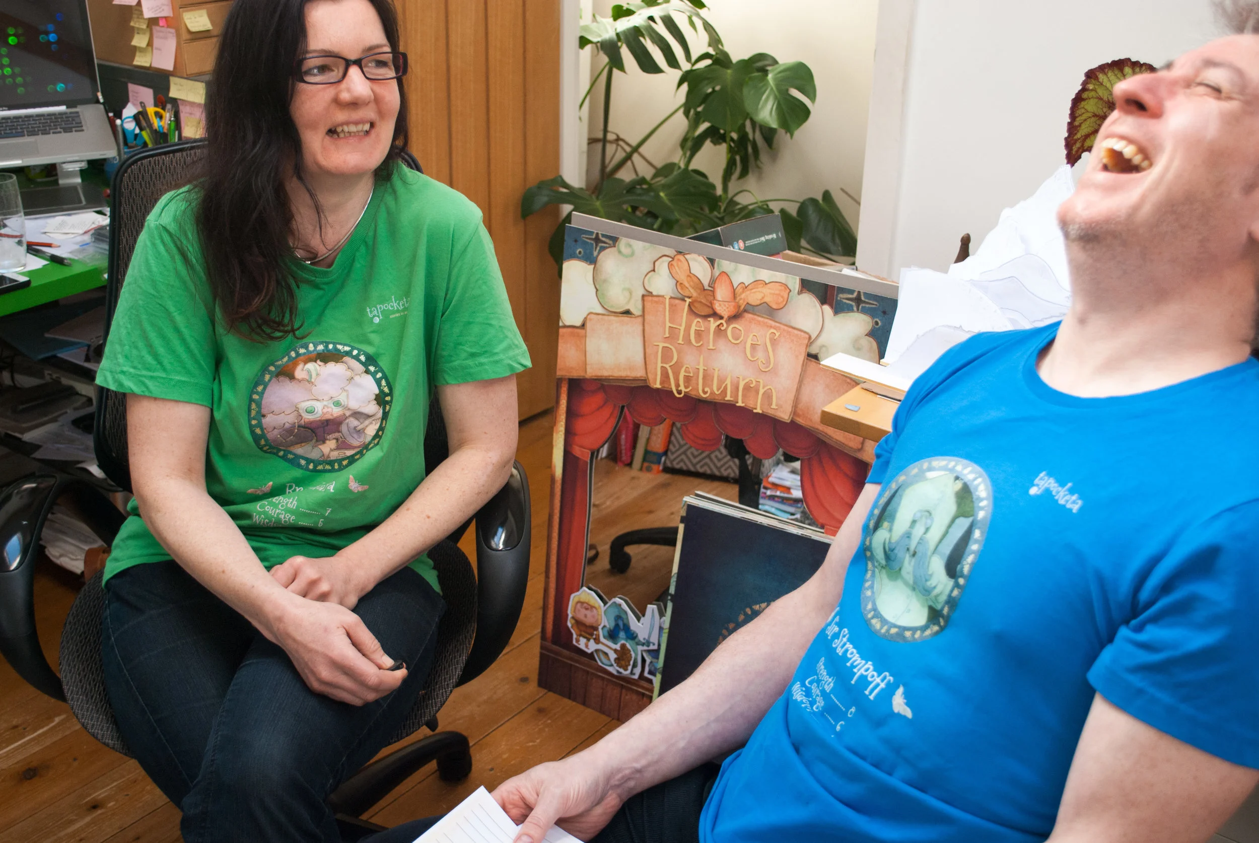 Tapocketa Eleanor Long and Trevor Young laughing.jpg