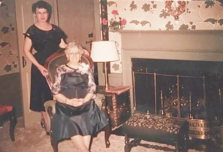 Circa 1960 - My grandmother Dr. Edith at home with her mother, Mrs. Carrie Jewell.