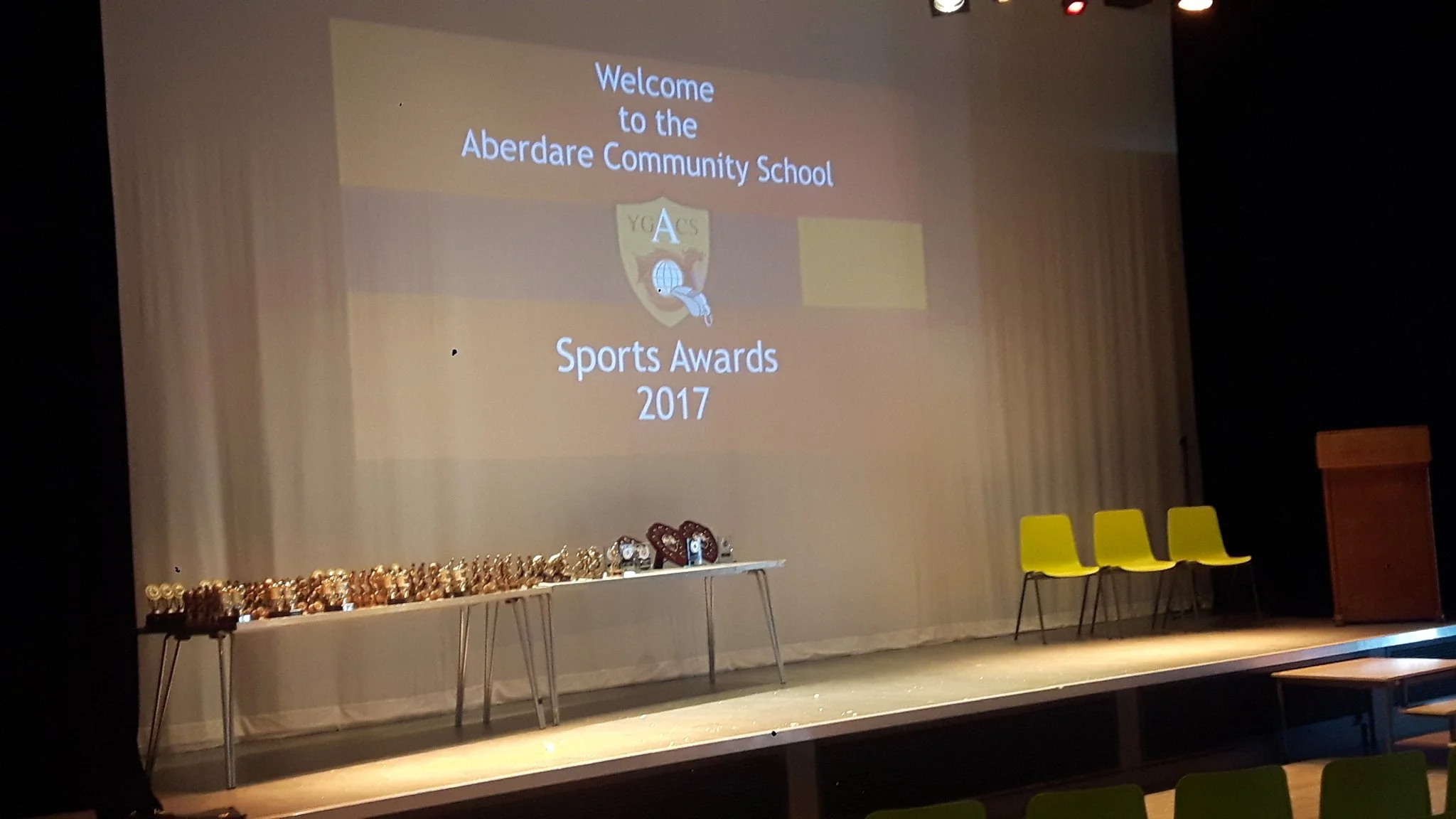 Tweet - @ACS_Sport "All ready for our @ACS_Sport awards evening. 6.30 meet looking forward to a great night #Celebrations"