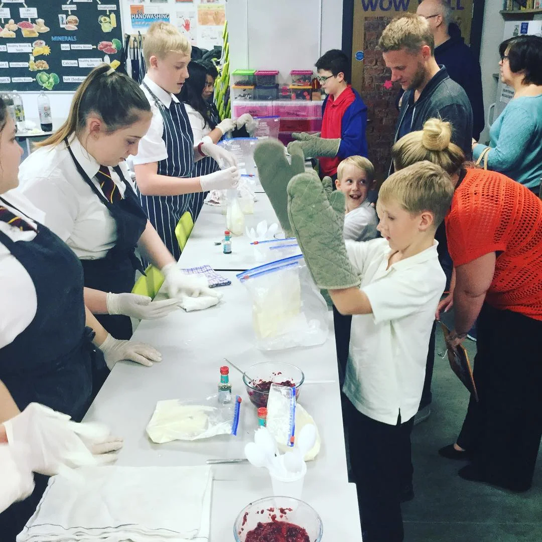 "Year 6 making instant ice cream at open evening tonight. #futurechefs 👌🍨"