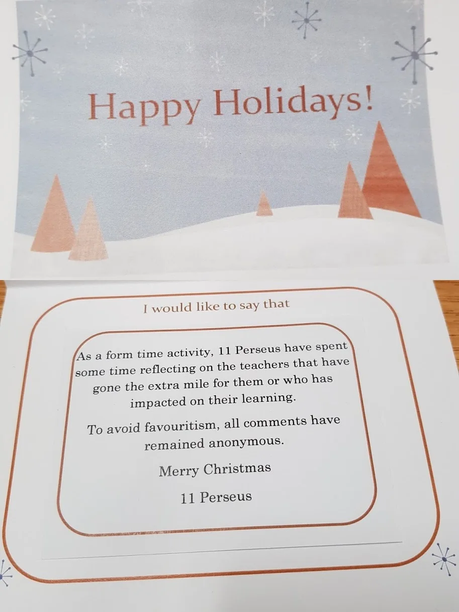 Anonymous Christmas Card