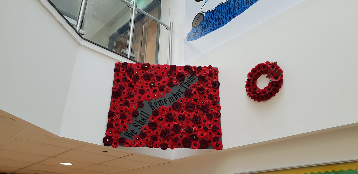 Very proud of the effort put into our poppy display, by year 9 and 10 GCSE Textiles students #weshallrememberthem #remembranceday2018
