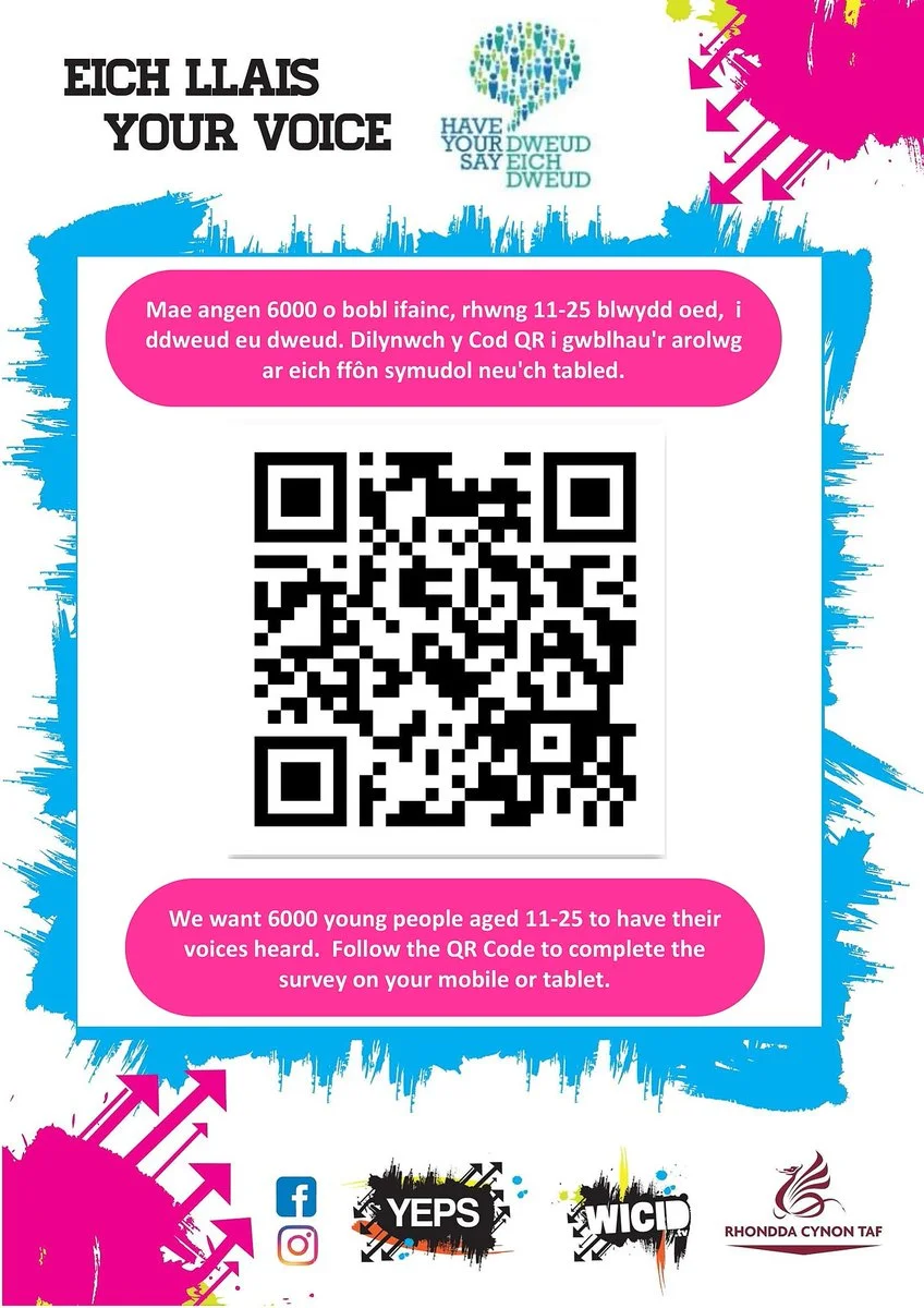 School Job Welsh Sport and Leisure Internet Home Rights These things influence YOUR life Why shouldn't YOU have YOUR say? Be heard. Make a difference. Follow the QR code or click the link below: https://t.co/HVVeWXeFl6 Your Voice 2018