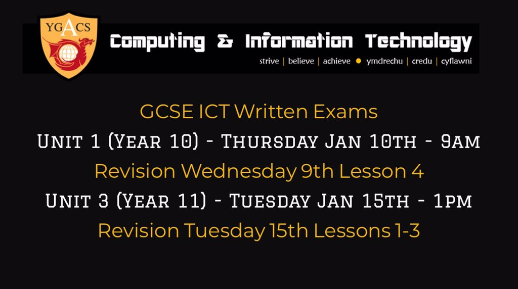 Revision for Year 10 tomorrow Lesson 4 in readiness for the Unit 1 exam Thursday morning. Revision for Year 11 will take place Tuesday on the morning of the exam. Feel free to send any revision questions you may have.