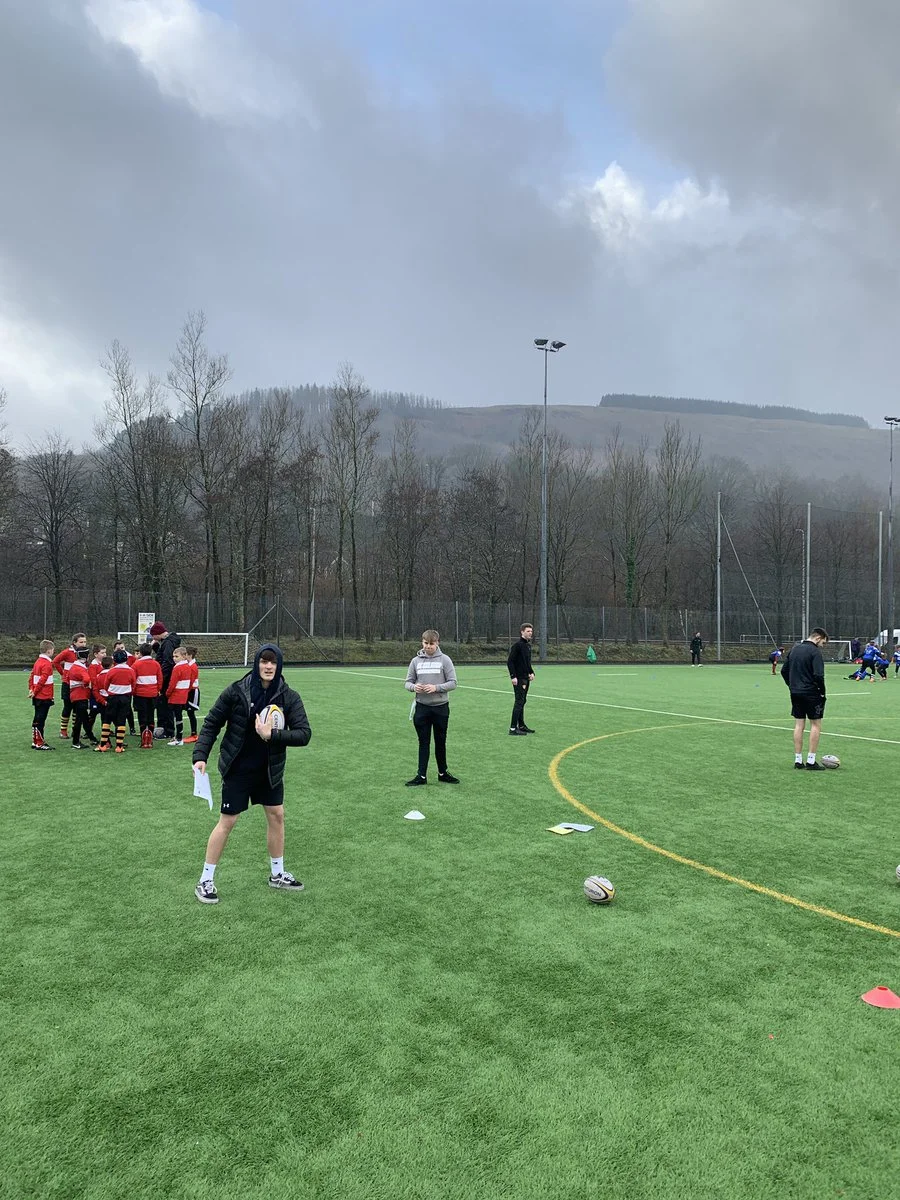 Supporting @chwaraeonyrurdd @UrddWRU7 primary school tournament today down in Mountain Ash. The rugby leaders making the most out of their level 1 refereeing